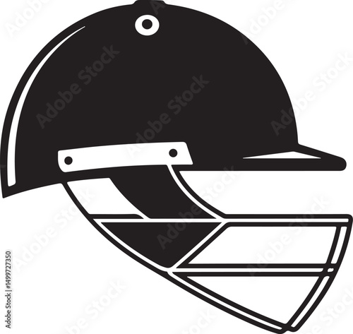 cricket helmet silhouette vector illustration set