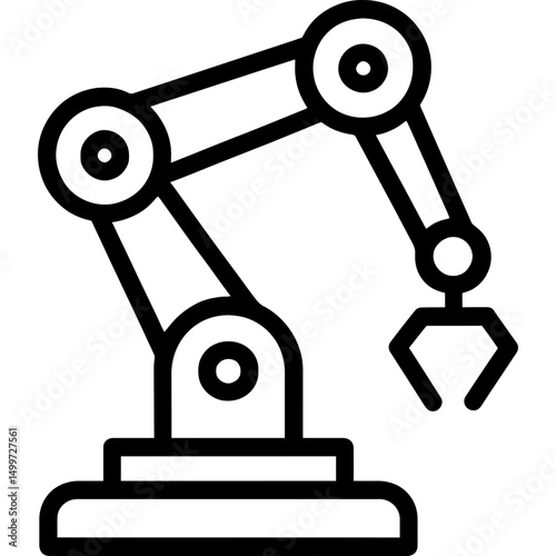 Minimalist robotic arm icon design
