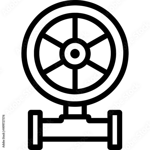 Minimalist valve wheel outline icon
