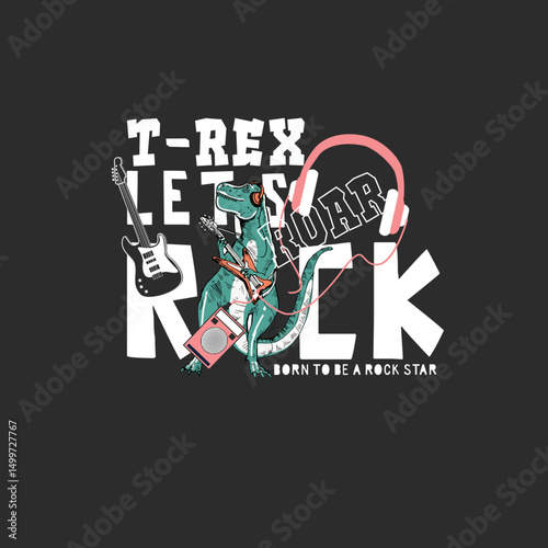 T-Res Lets Rock t shirt graphic vector illustration