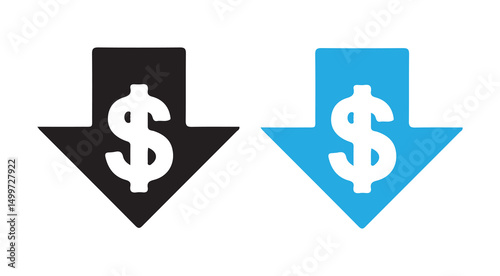 Dollar rate increase vector icon set. Rise cost vector illustration eps 10