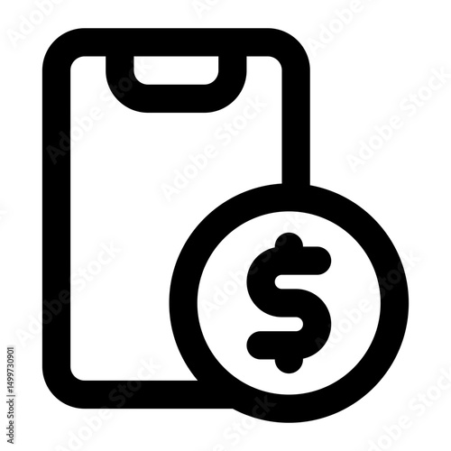 mobile banking icon for illustration