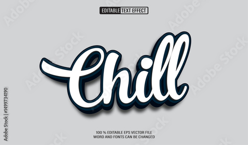 Editable 3d text style effect - Chill Script Simple text effect Template