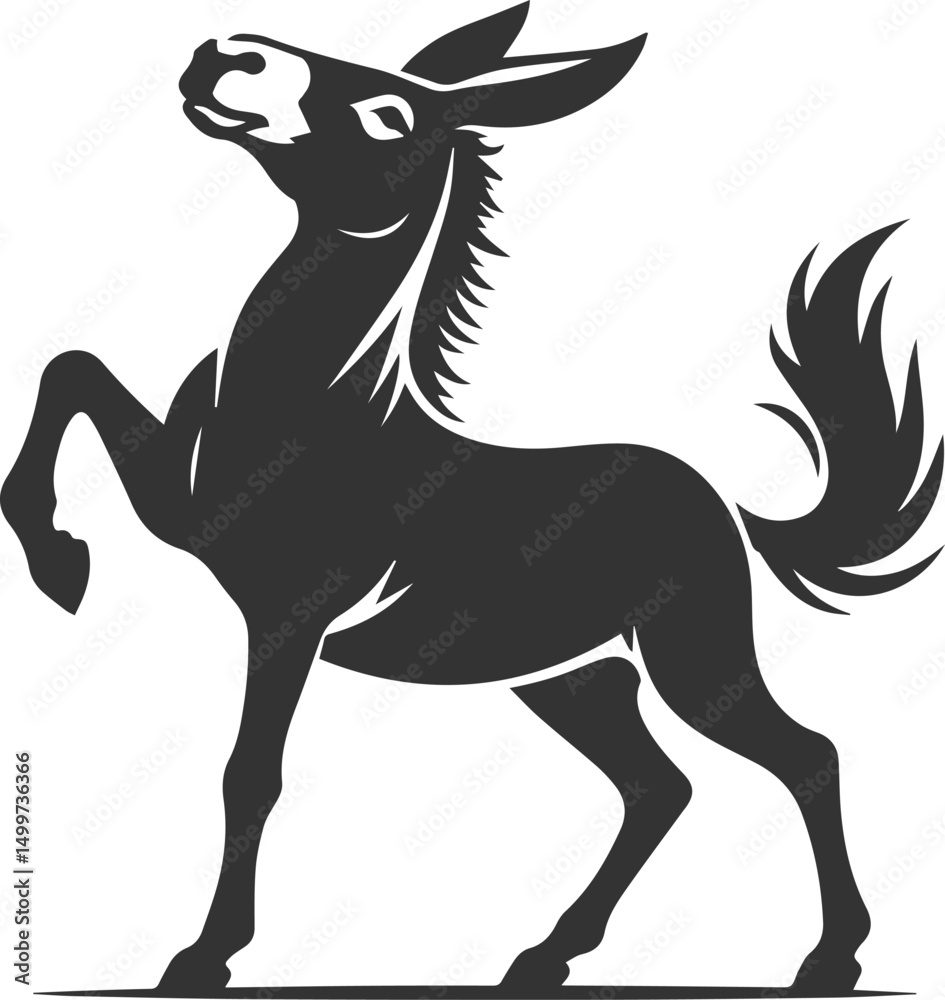 Obraz premium Artwork drawing silhouette vector of a mule
