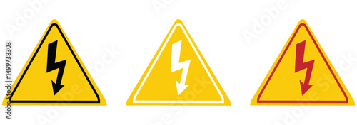 High voltage icon. High Voltage Warning Sign.
