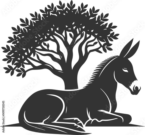 Artwork drawing silhouette vector of a mule
