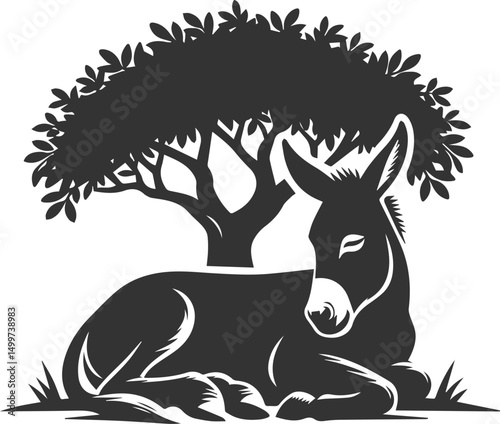 Artwork drawing silhouette vector of a mule