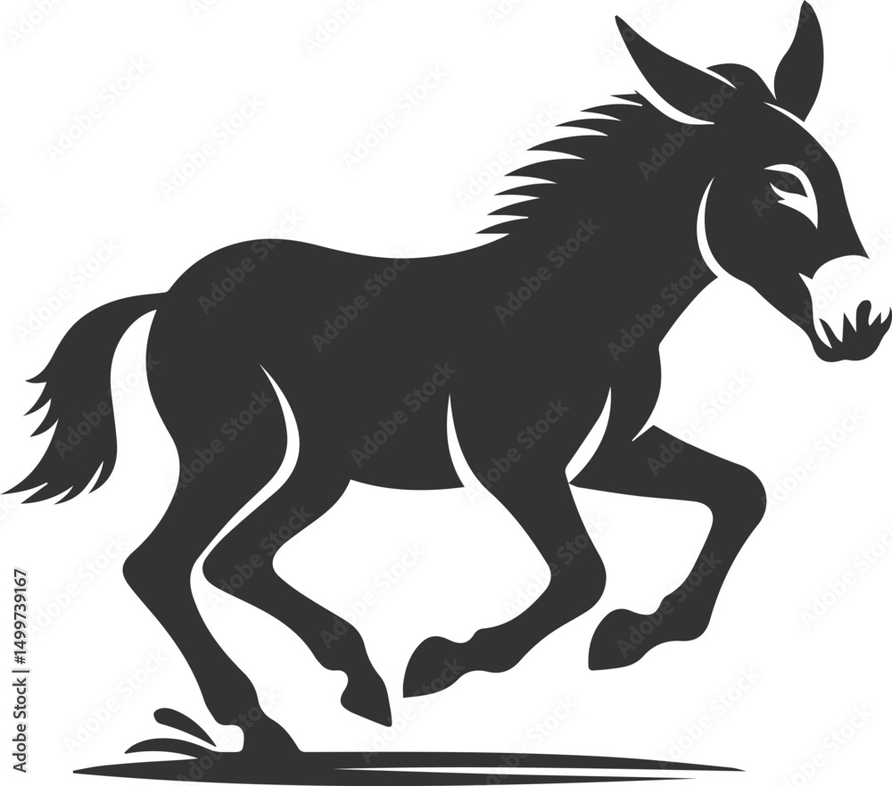 Fototapeta premium Artwork drawing silhouette vector of a mule
