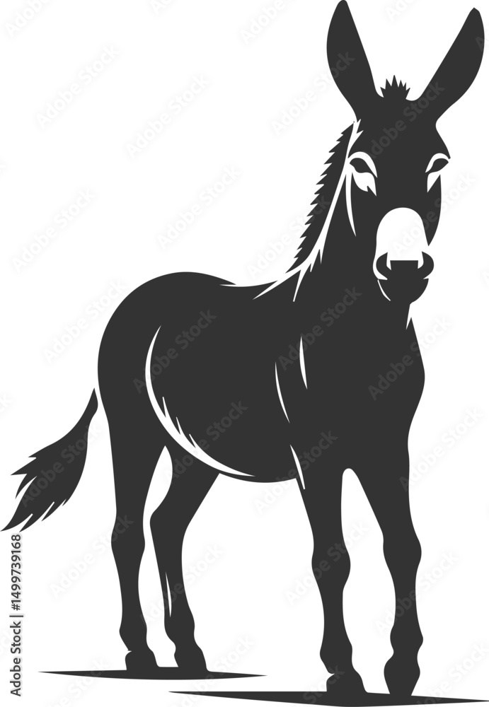 Fototapeta premium Artwork drawing silhouette vector of a mule