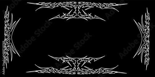 Illustration of a photo frame with a tribal design. Perfect for photo frames, invitation cards, greeting cards, book covers, wallpapers


