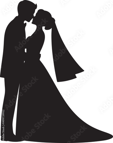 Just Married Couple Silhouette

Bride & Groom Walking Hand in Hand

Wedding Day Kiss Vector Design

Elegant Wedding Couple Under Arch

Silhouette of Romantic Wedding Moment