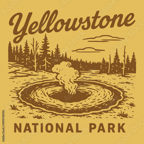 Yellowstone National Park Vintage Design