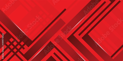 Abstract red modern decorative stylish wave banner background vector