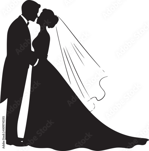 Just Married Couple Silhouette

Bride & Groom Walking Hand in Hand

Wedding Day Kiss Vector Design

Elegant Wedding Couple Under Arch

Silhouette of Romantic Wedding Moment