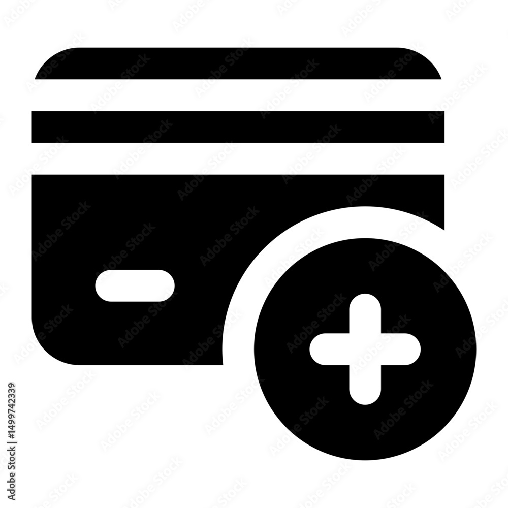 Fototapeta premium add card icon for illustration