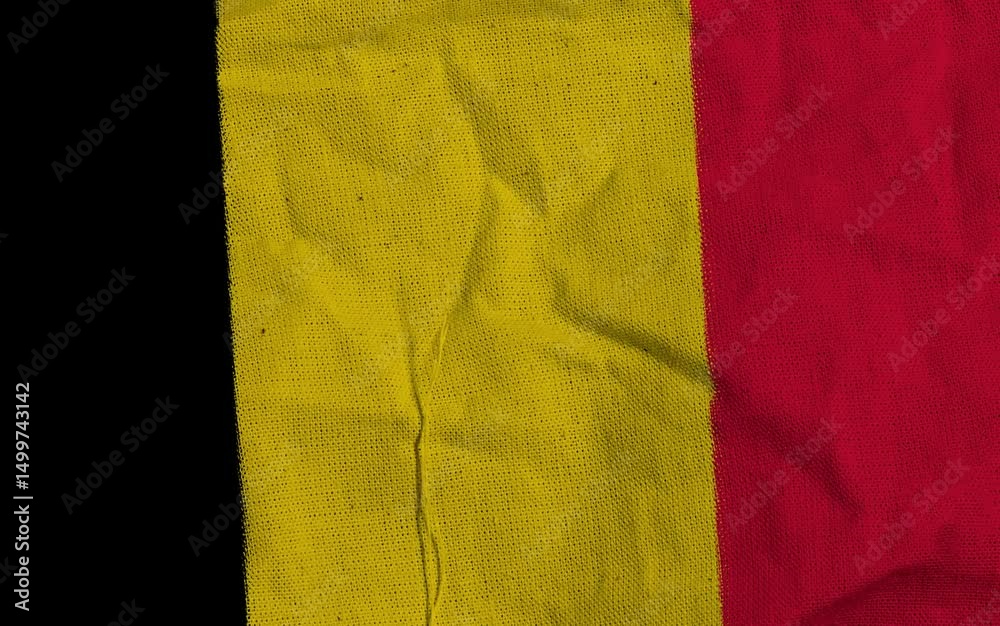 Belgium Flag in a Waving and Textured Presentation