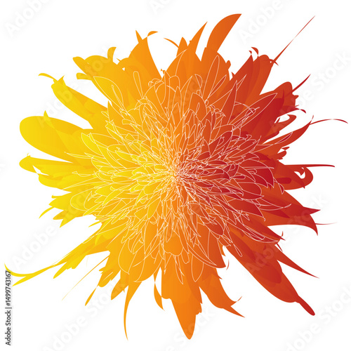 The crisp lines and smooth gradients suggest the design is created using vector graphics software, making it easily scalable without loss of quality.
