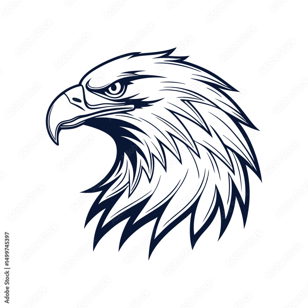 Obraz premium eagle head vector illustration