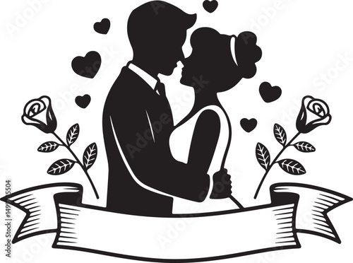 Just Married Couple Silhouette

Bride & Groom Walking Hand in Hand

Wedding Day Kiss Vector Design

Elegant Wedding Couple Under Arch

Silhouette of Romantic Wedding Moment