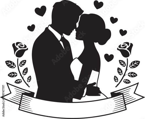 Just Married Couple Silhouette

Bride & Groom Walking Hand in Hand

Wedding Day Kiss Vector Design

Elegant Wedding Couple Under Arch

Silhouette of Romantic Wedding Moment