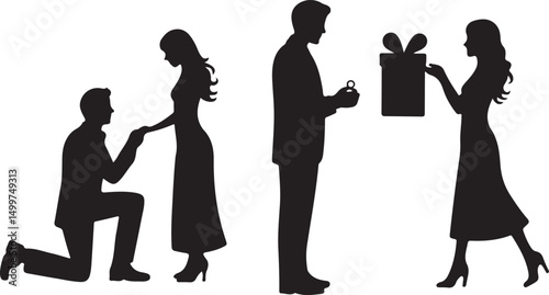 Just Married Couple Silhouette

Bride & Groom Walking Hand in Hand

Wedding Day Kiss Vector Design

Elegant Wedding Couple Under Arch

Silhouette of Romantic Wedding Moment