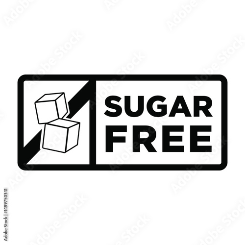 Sugar Free Black Vector Icon Sign