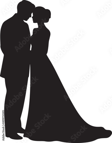 Just Married Couple Silhouette

Bride & Groom Walking Hand in Hand

Wedding Day Kiss Vector Design

Elegant Wedding Couple Under Arch

Silhouette of Romantic Wedding Moment