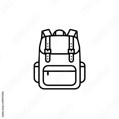 School backpack with straps and pockets. Stylish school bag perfect for students. Durable school backpack for everyday use.  This design is ideal for school brochures and promotional materials.