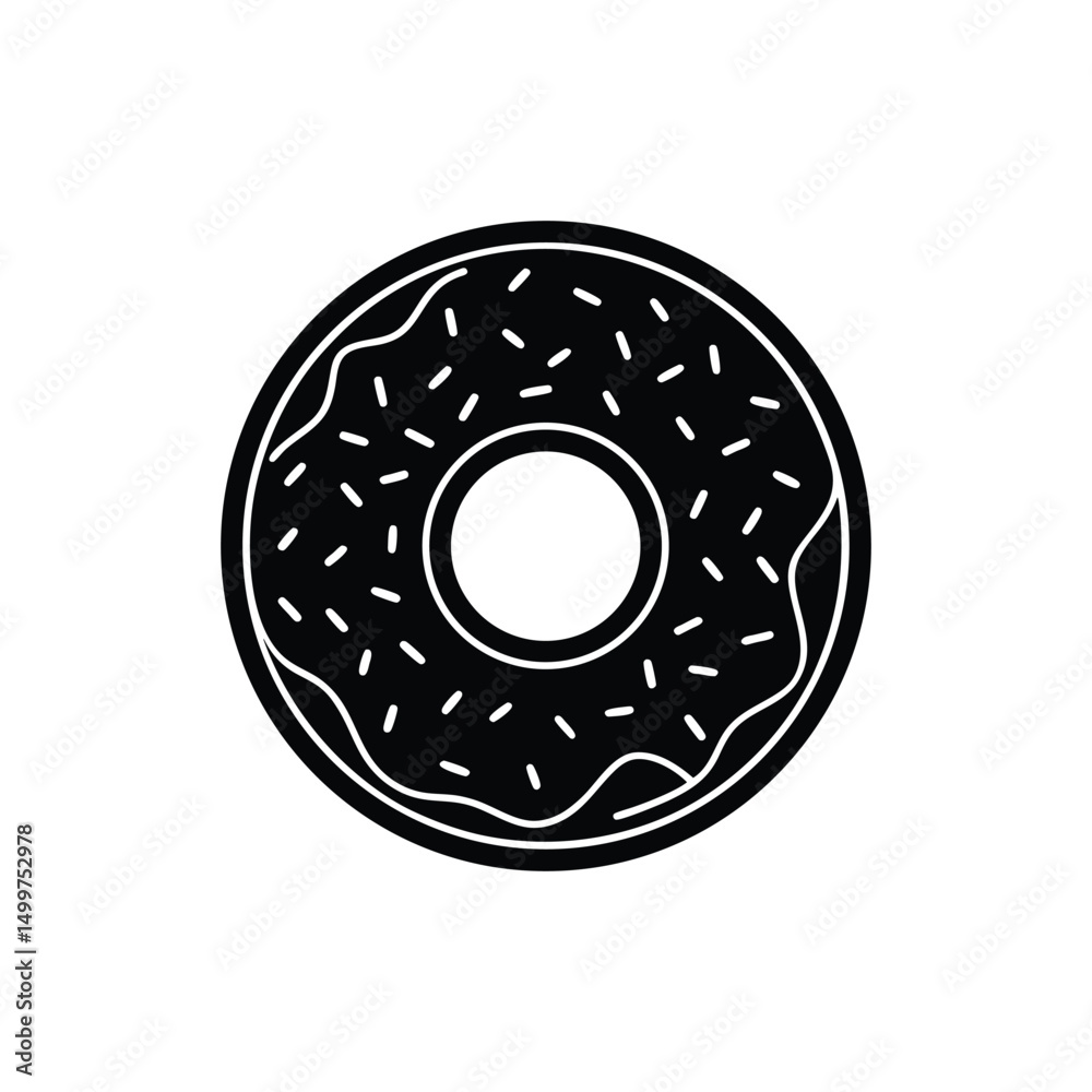 Flat and Minimal donut logo vector illustration isolated on white background Flat and Minimal donut logo vector illustration isolated on white background