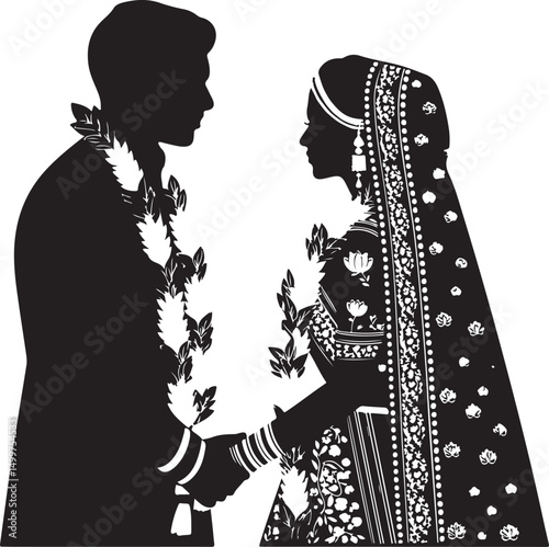 Just Married Couple Silhouette

Bride & Groom Walking Hand in Hand

Wedding Day Kiss Vector Design

Elegant Wedding Couple Under Arch

Silhouette of Romantic Wedding Moment