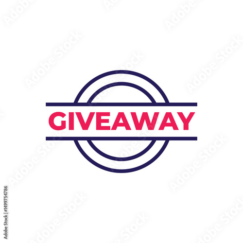 Giveaway Label Icon Flat Color Design Illustration.