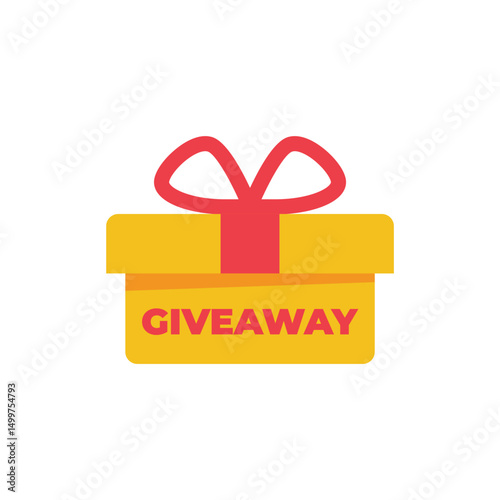 Giveaway Label Icon Flat Color Design Illustration.