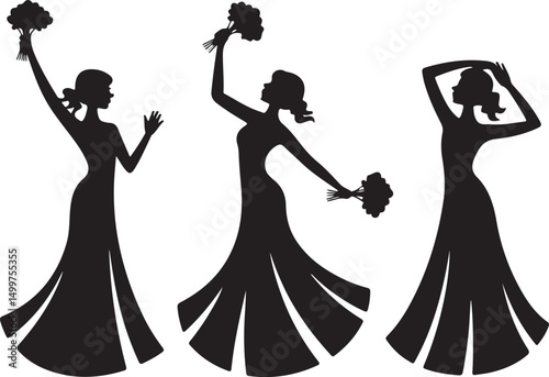Just Married Couple Silhouette

Bride & Groom Walking Hand in Hand

Wedding Day Kiss Vector Design

Elegant Wedding Couple Under Arch

Silhouette of Romantic Wedding Moment