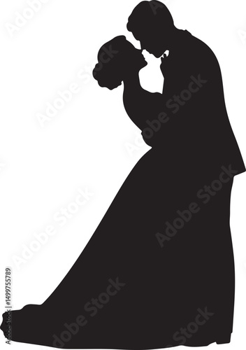 Just Married Couple Silhouette

Bride & Groom Walking Hand in Hand

Wedding Day Kiss Vector Design

Elegant Wedding Couple Under Arch

Silhouette of Romantic Wedding Moment