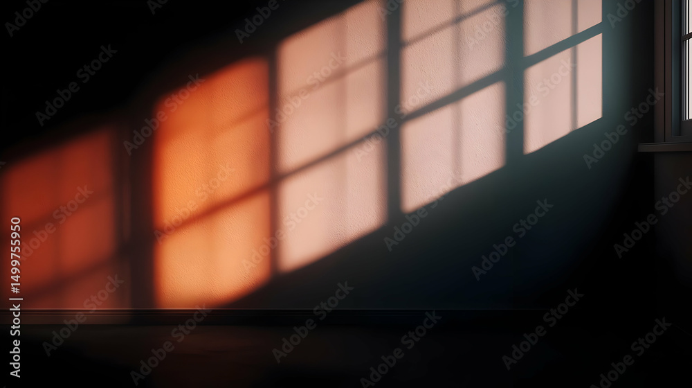 Fototapeta premium Interior Room With Sunlight Shadows