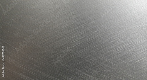 Brushed Metal Texture Silver Gray Background with Diagonal Scratches