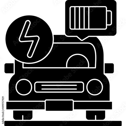 Electric Vehicle and Charging Battery Icon