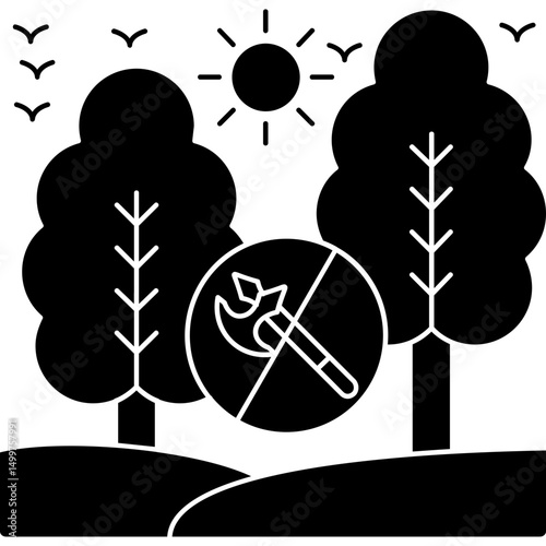Trees and Forest Conservation Icon