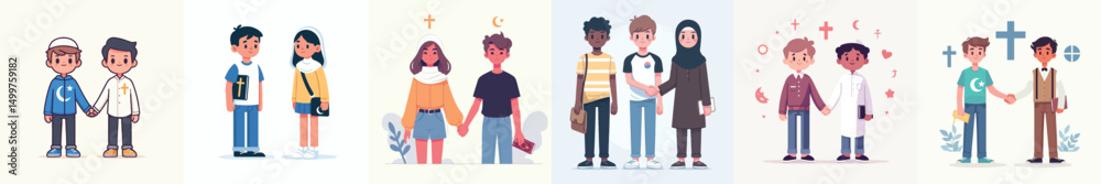 Fototapeta premium Interfaith Friendship and Religious Harmony among Youth
