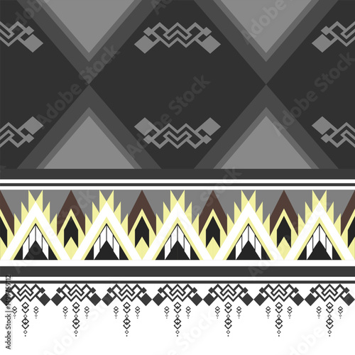 Geometric ethnic pattern in soft yellow, gray tones. Native American tribal fabric. boho indian texture ornament seamless pattern. Suitable for textiles, tile,carpet, cards,vector, illustration design