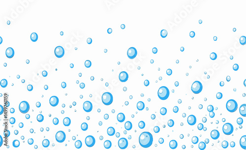 Blue Bubbles Background, Water Bubbles Texture, Sparkling Bubbles Illustration