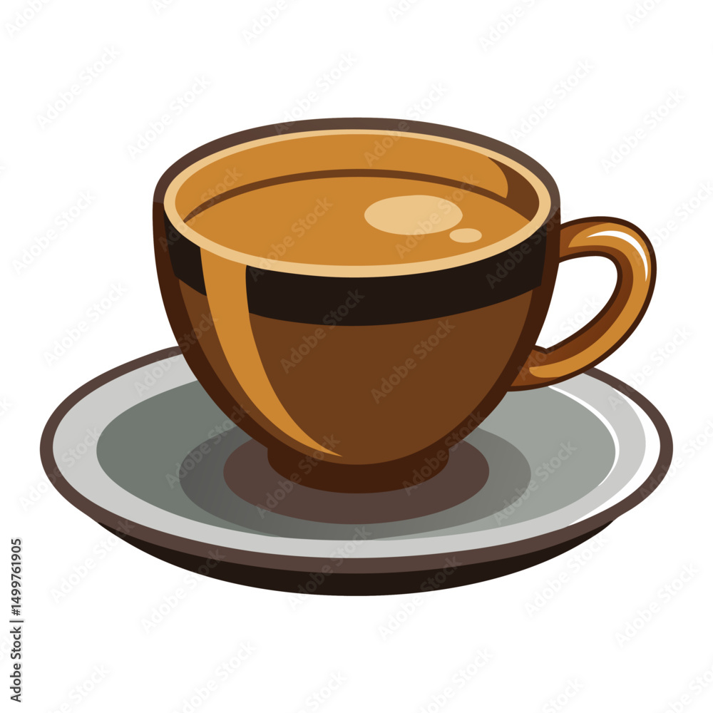 Obraz premium Flat Espresso Mug Symbol – Beverage vector Illustration