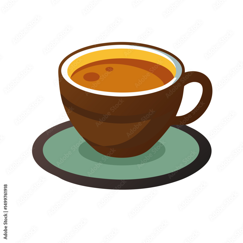 Obraz premium Flat Espresso Mug Symbol – Beverage vector Illustration