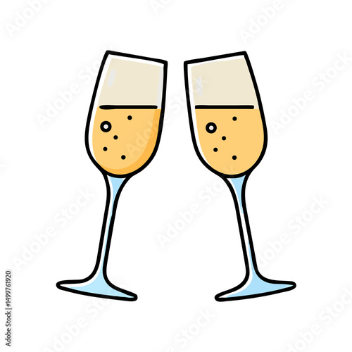 champagne glasses vector illustration