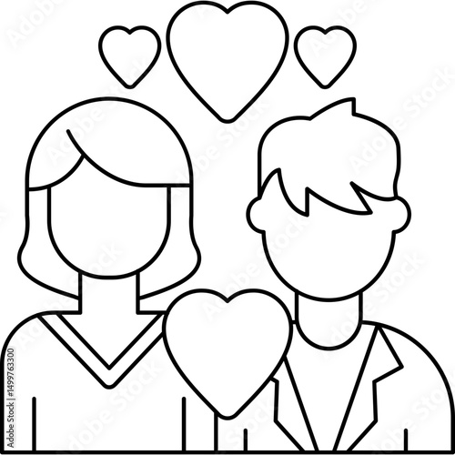 Romantic Couple Relationship Partners Icon