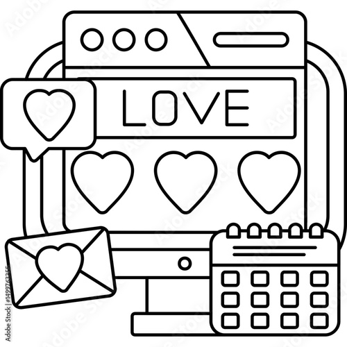 Online Dating Website Romance Icon
