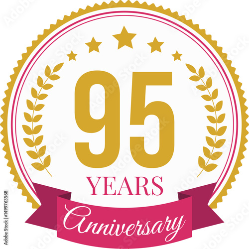 Logo 95 Years Anniversary Celebration Design Template.