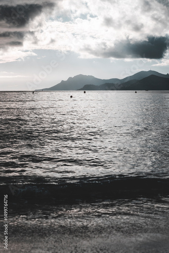 stormy day by the sea in cannes, french riviera