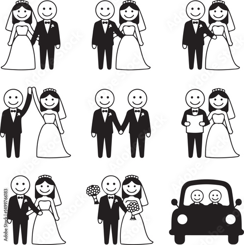 Bride and Groom SVG | Wedding Couple Silhouette | Just Married Cut File for Cricut

Mr and Mrs SVG | Wedding Day Design | Bride & Groom Clipart for DIY Signs & Shirts

Wedding Couple SVG | Romantic Br