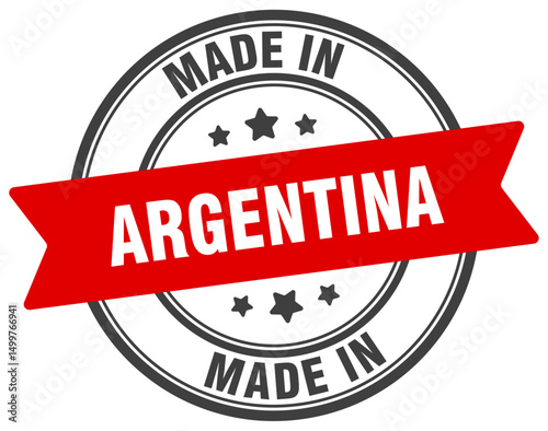 Made in Argentina round sign. Made in Argentina stamp.
